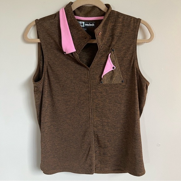 jamie sadock Tops - Jamie Sadock Golf Polo Tank Top - Brown/Pink - Size Large - EUC